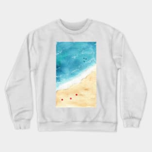 watercolor tropical beach see painting Crewneck Sweatshirt